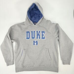 Vintage Champs Mens Duke Blue Devils Hoodie Large Gray Heavy Sweatshirt